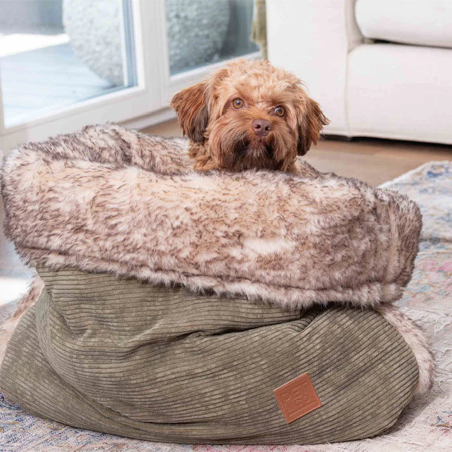 Pet & Co. Kuschelsack / Snuggle Bed Cord (Faux Fur) - Charcoal